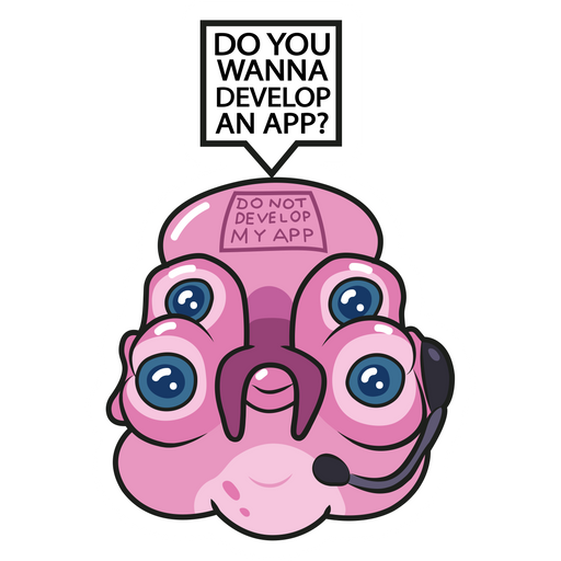 here is a Rick and Morty Glootie Do Not Develop My App Sticker from the Rick and Morty collection for sticker mania