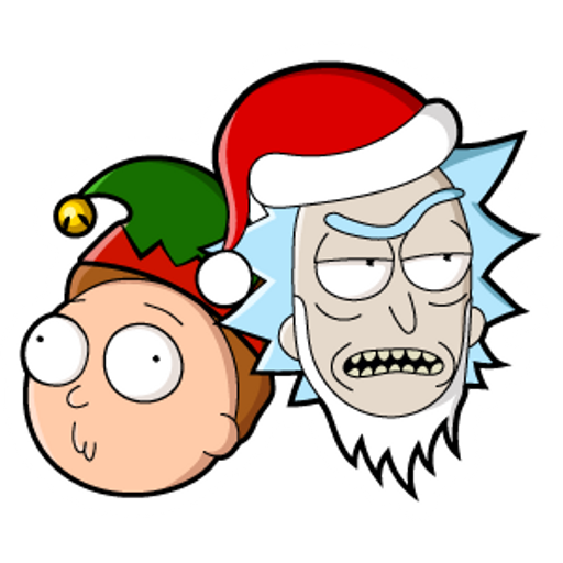 Rick and Morty Santa and Elf Sticker