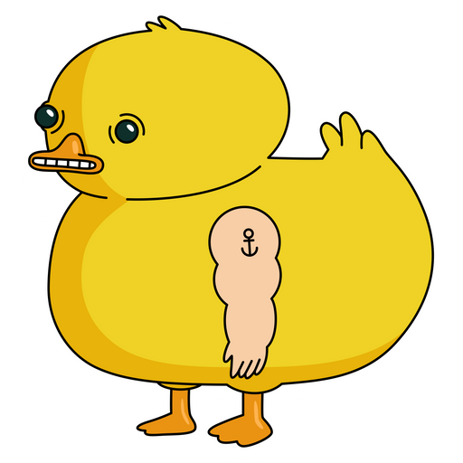 here is a Rick and Morty Duck with Muscles Sticker from the Rick and Morty collection for sticker mania