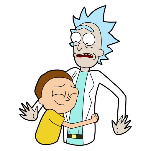Rick and Morty Hugs Sticker