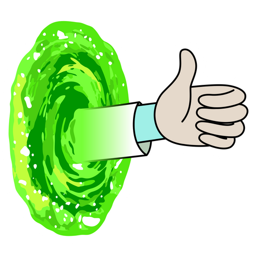 Rick and Morty Portal Thumbs Up Sticker