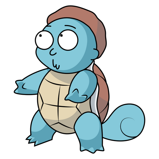 here is a Rick and Morty Squirtle from the Rick and Morty collection for sticker mania