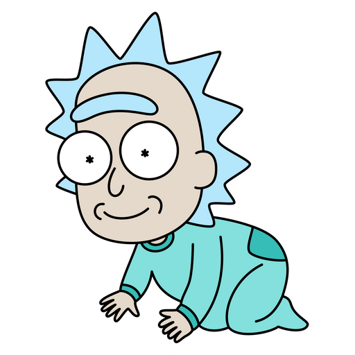 here is a Rick Sanchez Baby Sticker from the Rick and Morty collection for sticker mania