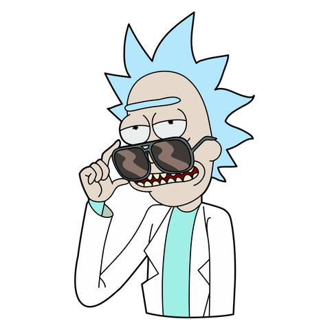 Rick Sanchez in Glasses Sticker - Sticker Mania