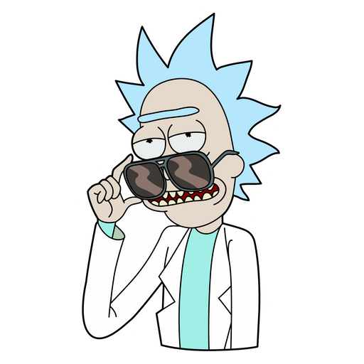 here is a Rick Sanchez in Glasses Sticker from the Rick and Morty collection for sticker mania