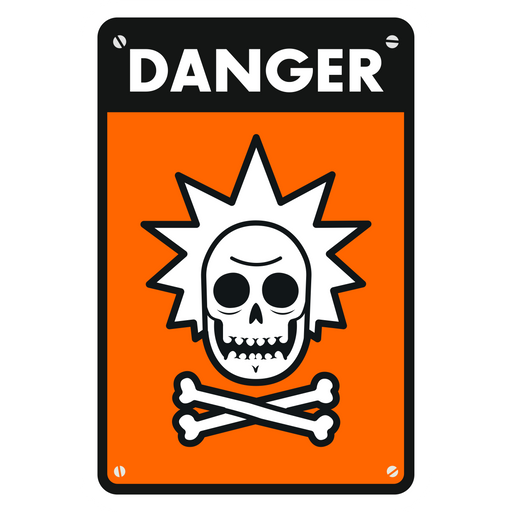 Rick Sanchez Warning Sign Sticker
