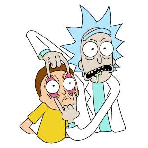 cool and cute Rick and Morty Open Your Eyes for stickermania