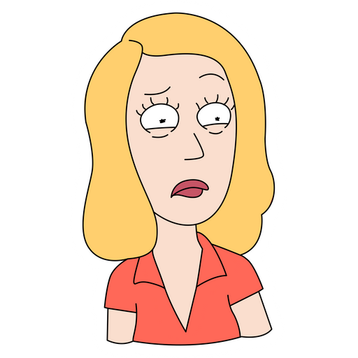 Rick and Morty Beth Smith Confused Sticker