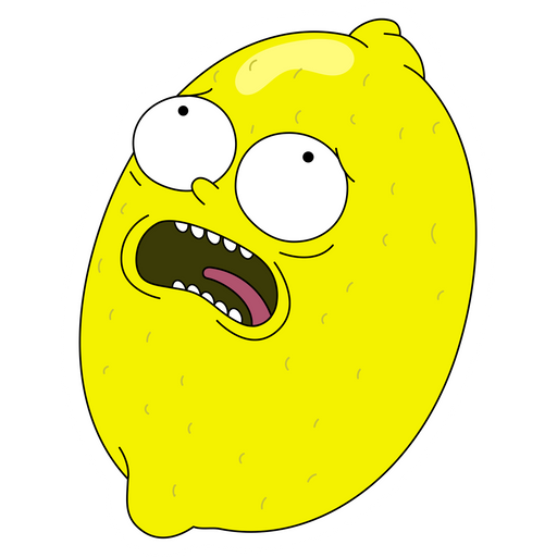 Rick and Morty Scared Lemon Sticker