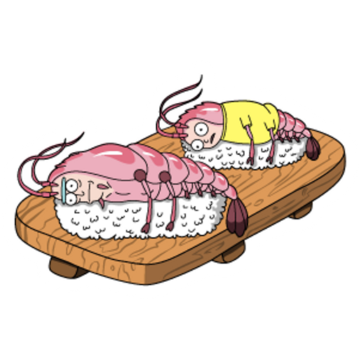 Sushi Rick and Morty Sticker