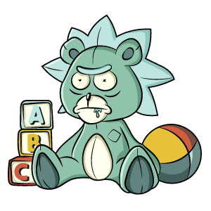 cool and cute Rick and Morty Teddy Rick Sticker for stickermania
