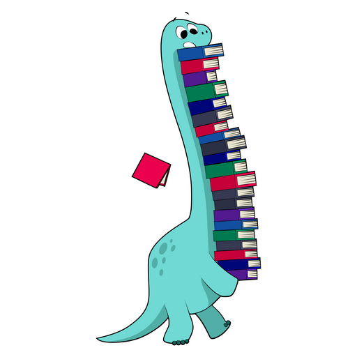 Dinosaur with Books Sticker