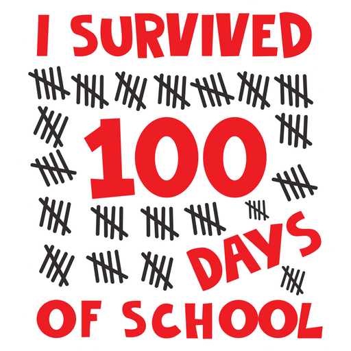 here is a I Survived 100 Days of School Sticker from the School collection for sticker mania