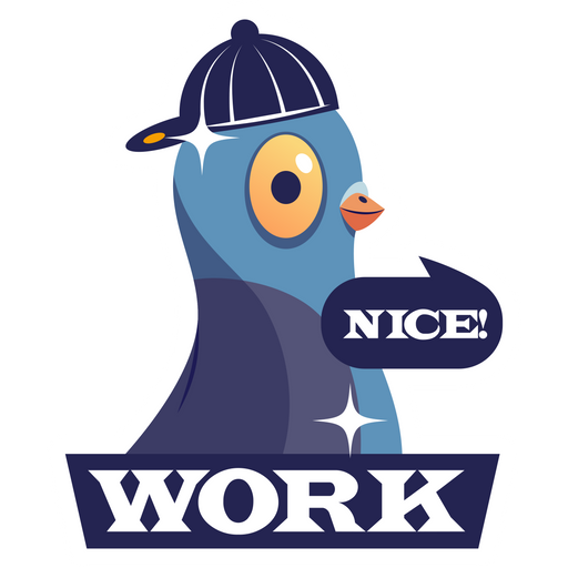 Pigeon Nice Work Sticker