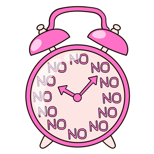 here is a Pink Alarm Clock Don't Want to Wake Up Sticker from the School collection for sticker mania