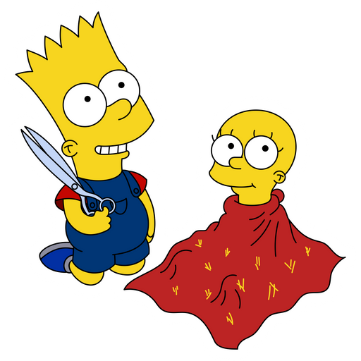 Bart and Lisa Simpson Playing Sticker
