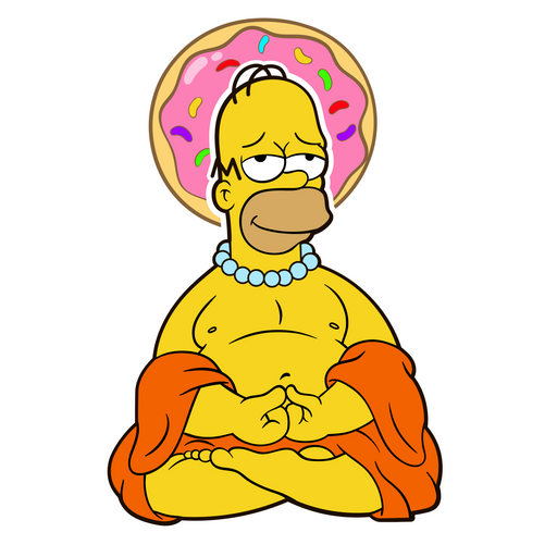 here is a Simpsons Homer Buddha Sticker from the The Simpsons collection for sticker mania