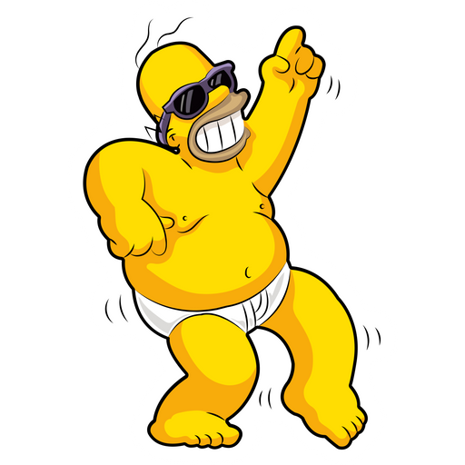 here is a The Simpsons Homer Dancing Sticker from the The Simpsons collection for sticker mania