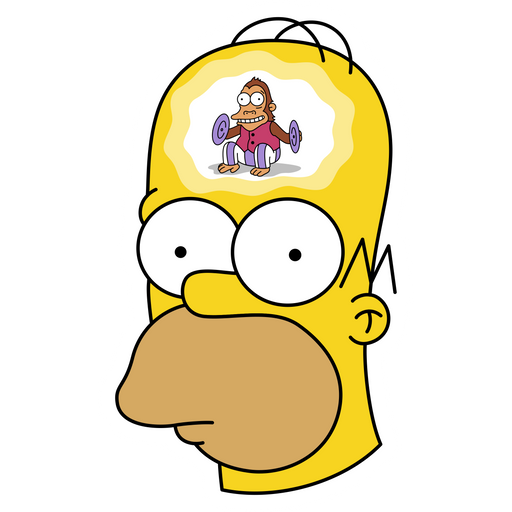 here is a The Simpsons Homer Monkey in Head Sticker from the The Simpsons collection for sticker mania
