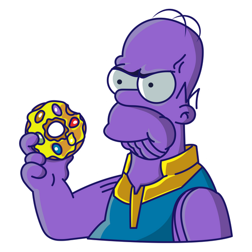 here is a The Simpsons Homer Simpson Thanos Sticker from the The Simpsons collection for sticker mania