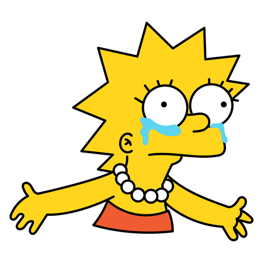 here is a Simpsons Lisa Crying Sticker from the The Simpsons collection for sticker mania