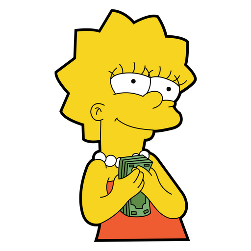 here is a Simpsons Lisa Loves Money Sticker from the The Simpsons collection for sticker mania