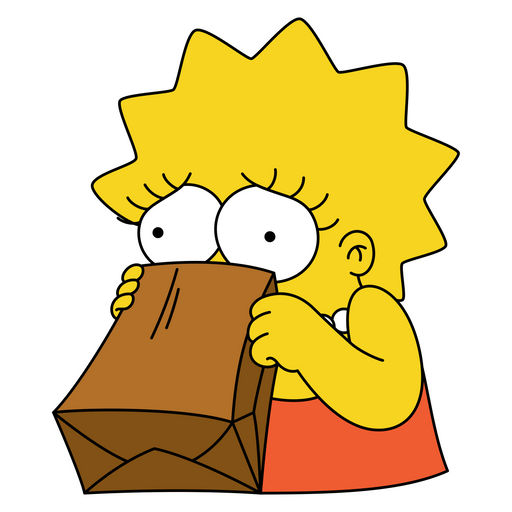 The Simpsons Lisa Vomiting Sticker