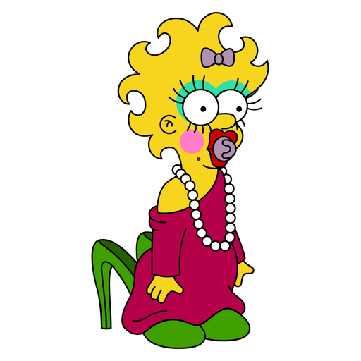 The Simpsons Maggie puts on Makeup Sticker