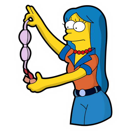 here is a The Simpsons Marge Set Fire To Bra Sticker from the The Simpsons collection for sticker mania