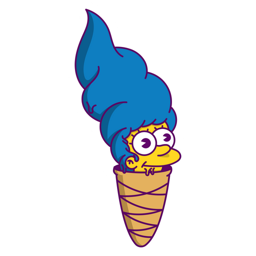here is a The Simpsons Marge Simpson Ice Cream Sticker from the The Simpsons collection for sticker mania