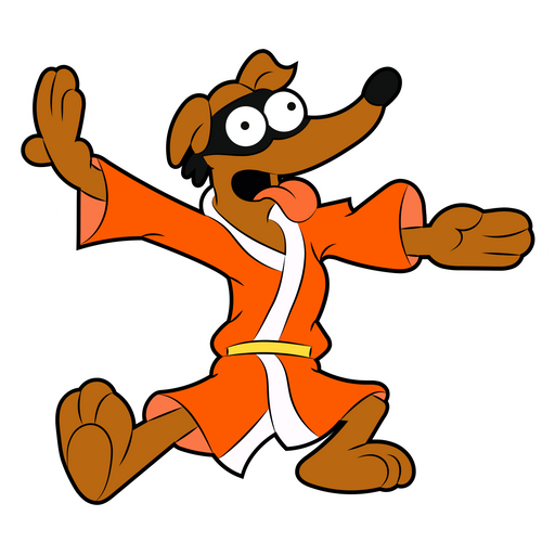 here is a The Simpsons Santa's Little Helper Karate Dog Sticker from the The Simpsons collection for sticker mania