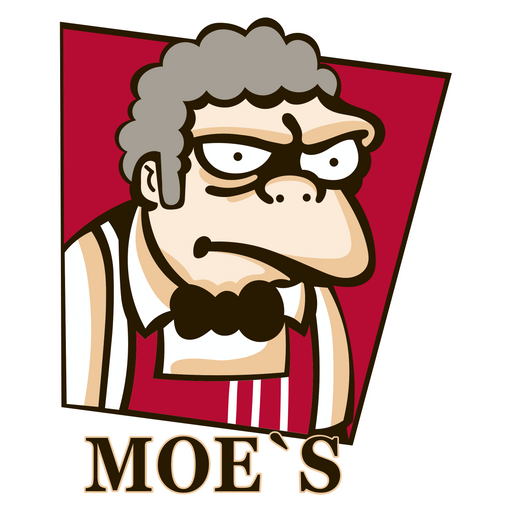 here is a The Simpsons Moe's KFC Logo Sticker from the The Simpsons collection for sticker mania