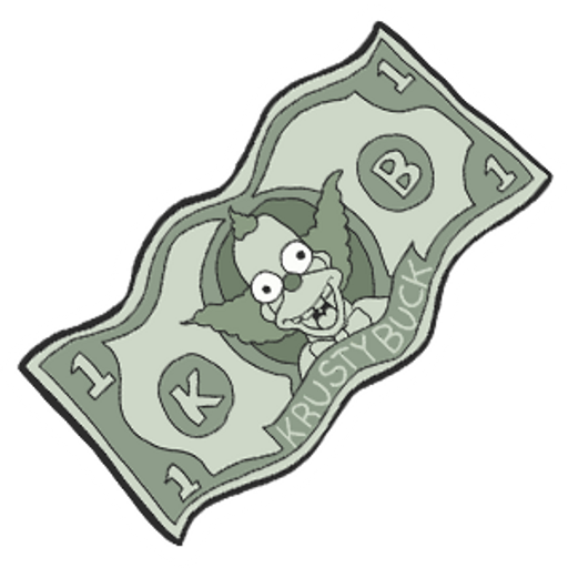 here is a The Simpsons Krusty Buck from the The Simpsons collection for sticker mania