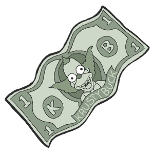 here is a The Simpsons Krusty Buck from the The Simpsons collection for sticker mania