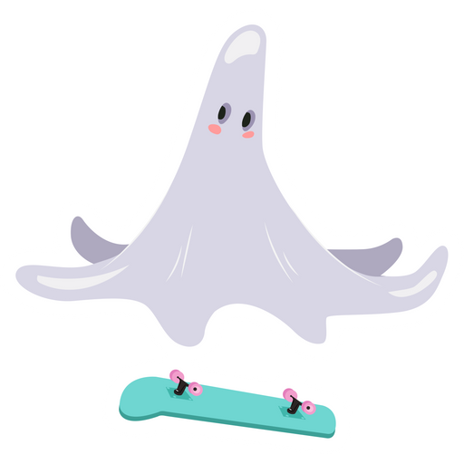 A Ghost on Skateboard Sticker