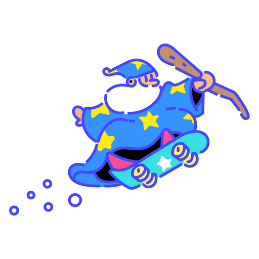 here is a Blue Skateboard Magician Sticker from the Skateboard collection for sticker mania