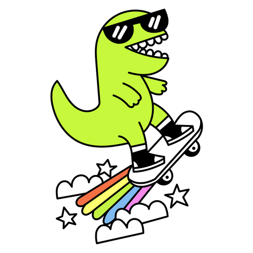 Dinosaur on Skateboard Sticker
