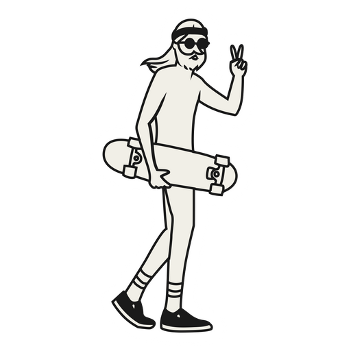 Hippie Skateboarder Sticker