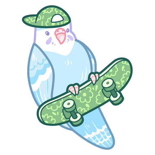 here is a Parrot on Skateboard Sticker from the Skateboard collection for sticker mania