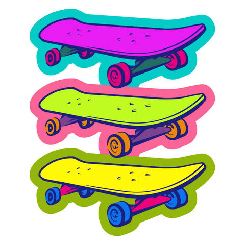Pop Art Style Skateboard Sticker - Sticker Mania