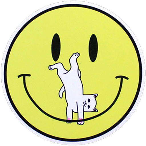 here is a RIPNDIP Smile Face Nermal Sticker from the Skateboard collection for sticker mania