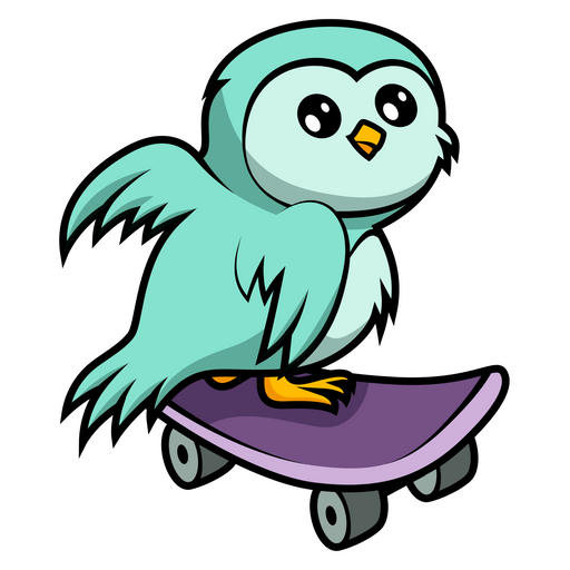 Mint Owl Skater Sticker
