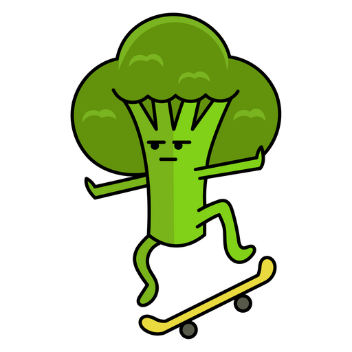 Skateboard Broccoli Sticker