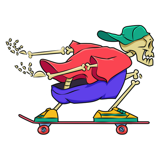 Skeleton on Skateboard Sticker