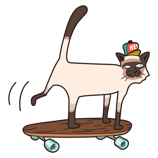 here is a Cat on a Skateboard Sticker from the Skateboard collection for sticker mania