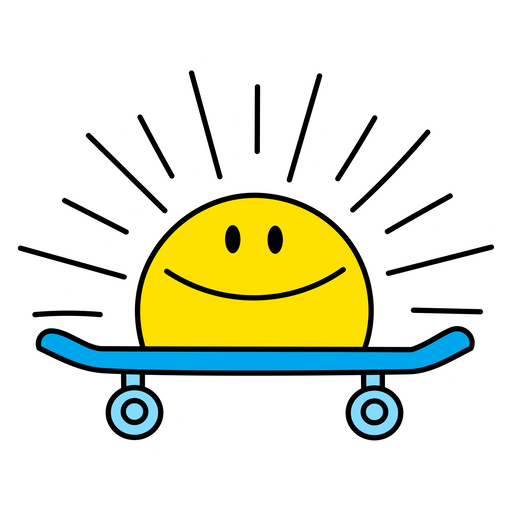 here is a Sun Skater Skateboard Sticker from the Skateboard collection for sticker mania