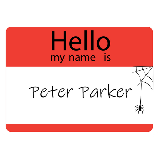 here is a Peter Parker Name Card Sticker from the Spider-Man collection for sticker mania