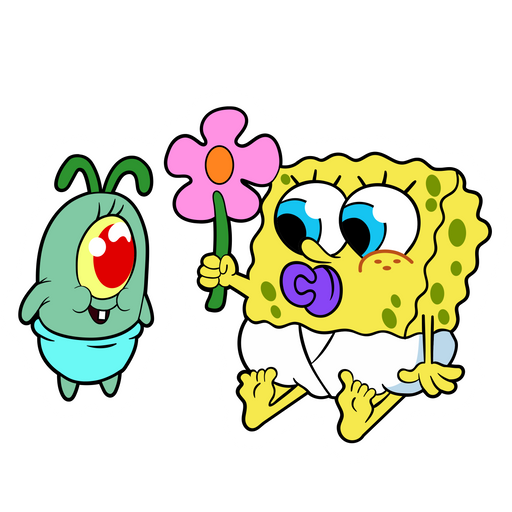 here is a Kid Plankton and Baby SpongeBob Sticker from the SpongeBob collection for sticker mania