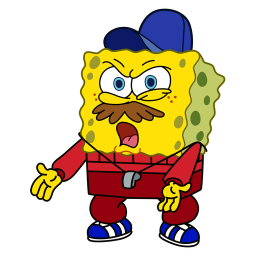 here is a SpongeBob Coach Sticker from the SpongeBob collection for sticker mania
