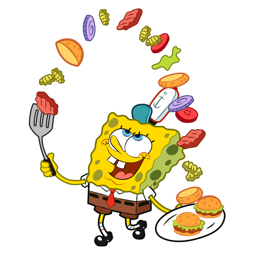 here is a SpongeBob Cooking Sticker from the SpongeBob collection for sticker mania